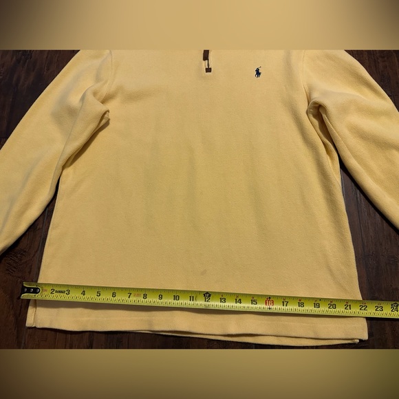 Polo Ralph Lauren Quarter Zip Men’s Size Medium Yellow Blue Pony Knit Cotton - Picture 5 of 7